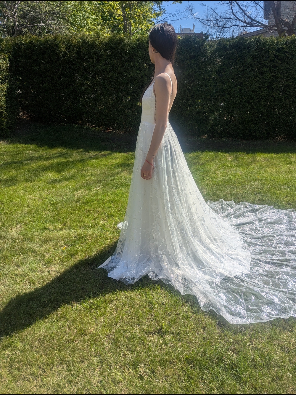 lovenote White Bridal Gown & Garment Bag with Logo